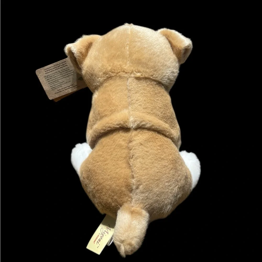 Miyoni Aurora Bulldog Plush 7” NWT – Brown & White Realistic Stuffed Puppy